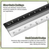 sourcing map Straight Ruler 15cm Metric Plastic Aluminum Alloy Protractor