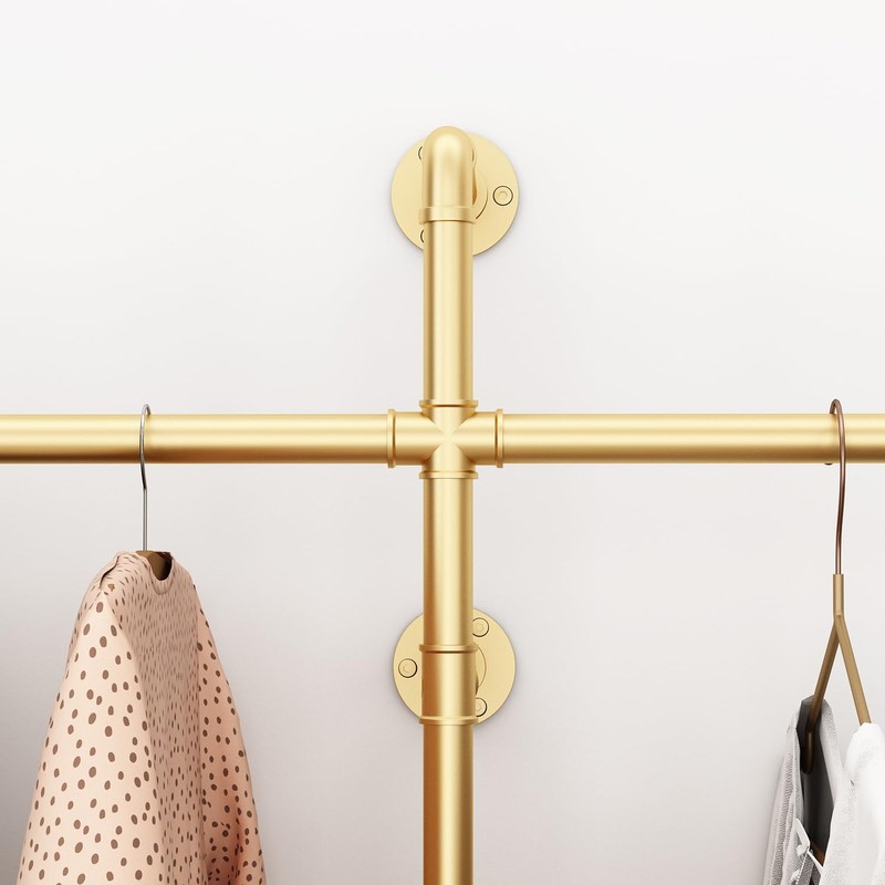 ORSENIGO Industrial Pipe Clothing Rack, Heavy Duty Clothes Rack for