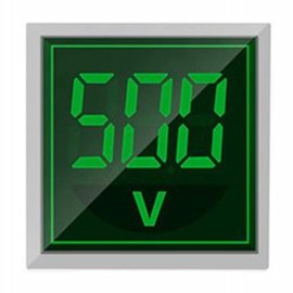 Szliyands Digital Display AC Voltage Indicator, 22mm Square Head LED Voltage Tester AC50~500V Voltmeter Monitor (Green)