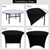 JALANCY 2 Pack 6FT Round Spandex Tablecloth 72" Round Elastic