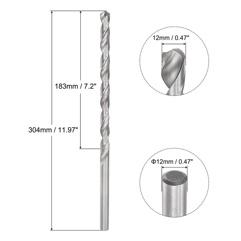 sourcing map 1 Piece Twist Drill Extra Long Drill Bit