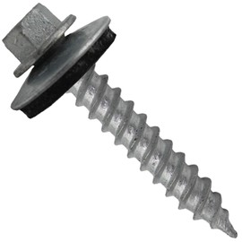 Metal Roofing Screw: (250) 12 x 1-1/2" ZINC Hex ReGrip Sheet Metal Roof Screw. Sharp Point metal to wood siding screws. 5/8" EPDM washer.