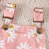 Newborn baby girl summer outfits overalls shorts 0-3 Months pink