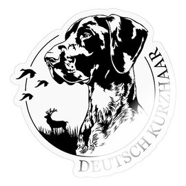 Spreadshirt German Shorthaired Hunting Dogs Portrait Dog Sticker, Max. 10 x 10 cm, 10 x 10 cm, Transparent Glossy