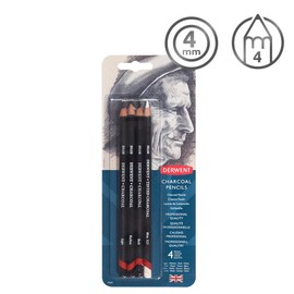 Derwent Charcoal Pencils, Pack, 4 Count (39000)