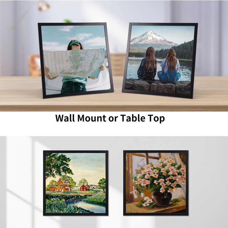 Giftgarden 12x12 Picture Frame Black, 12 by 12 Thin Square