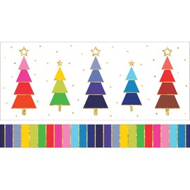Jillson & Roberts Christmas Money Holder Gift Cards with Foil Accents, Rainbow Trees (24 Count)