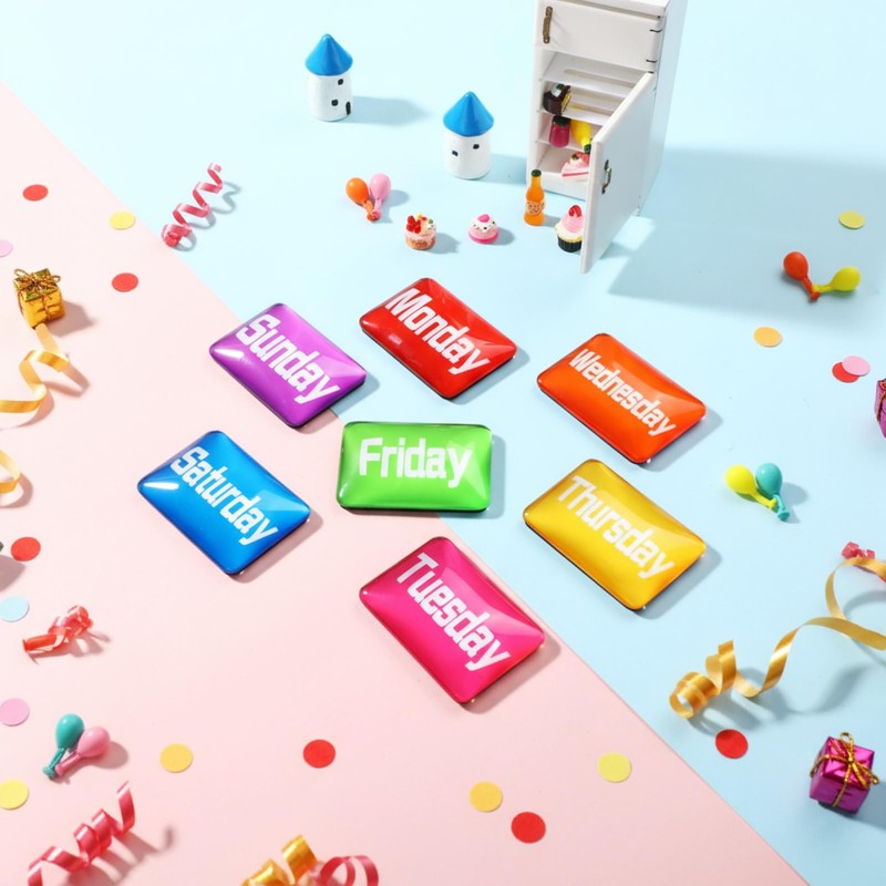 7 Pcs Days of The Week Magnets Magnetic Week Labels