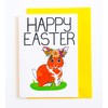 Happy Easter Card with Cute Easter Bunny Rabbit with Yellow