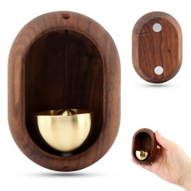 C Shape Magnetic Hanging Door Bell, Loud Sound Wooden Zen Grip Doorbell Chime, Hanging Wood Shop Keeper Bells for Business Door Opening, Entrance Decoration (2pack Oval)