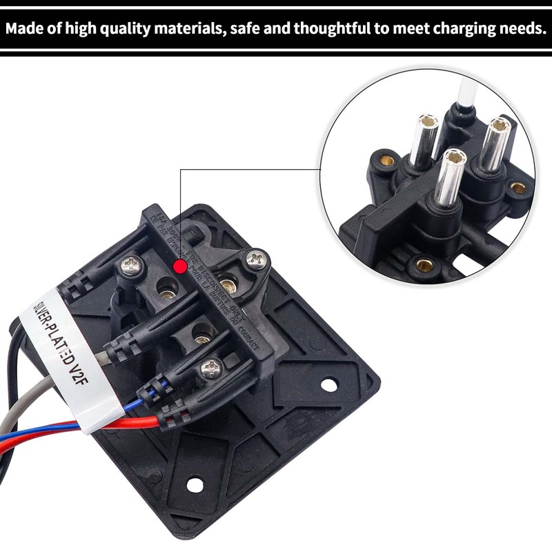 Panglong EZGO RXV 48V Charger Receptacle, Golf Cart Delta-Q Charger