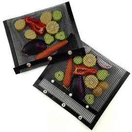 GUCUJI Pack of 2 Premium BIG Non Stick Mesh Bag For BBQ Grill PTFE Toaster Oven Bags Barbecue Pockets Sheets