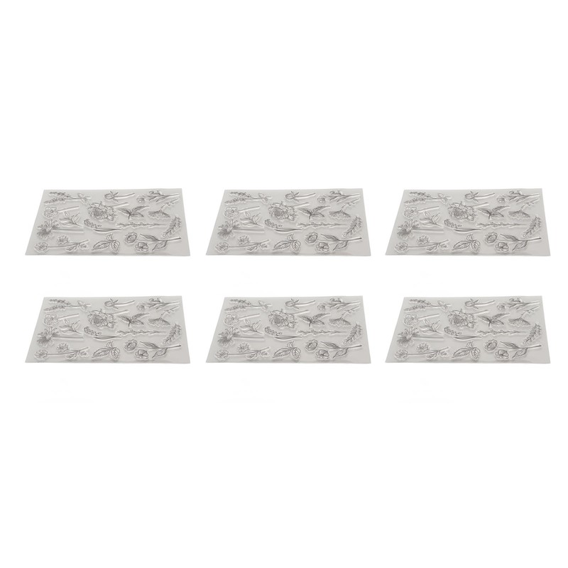6pcs Clear Stamps Innovative Decorative Flower TPR Clear Stamps for