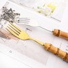 Snplowum 8pcs Natural Bamboo Salad Fork Set, Dessert Fork For