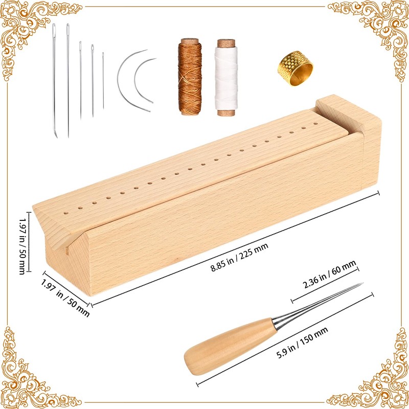 Beech Wood Book Binding Cradle with an Awl,Book Binding Kits