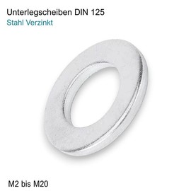 Washers M3 Galvanised Steel – DIN 125 – Washers – U Washers – Flat Washers (Size: M3; Quantity: 10 Pieces)