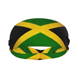 Jamaica Flag Grunge Texture Retro Sports Sweatband Head Bands for Women Men Sweat-Absorbing Headbands Suitable for Running Yoga Fitness Football Exercise