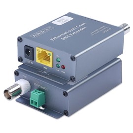 AtNeDcVh Ethernet Over Coax EOC Converter IP Extender Kit, Max 6560ft (2000m) Extension Distance, Coax to RJ45 Adapter Extender for Elevator IP Security CCTV Cameras Video System Upgrading