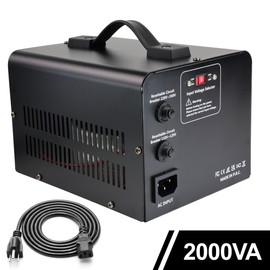 Yinleader 2000W Step Up/Down Transformer,Convert 110/120V to 220/240 Volt OR Convert 220V to 110V Voltage Converter with 2US&2 EU outlets [110V US Power Cord Included Only, No 220V Cord]