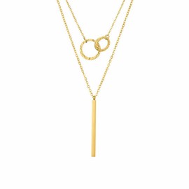 Hothrty Women's Necklace, Pendant, Triple Strand, Stick, Circle, Mobius, Double Ring, Plate, Collarbone Chain, Cute, Simple, Elegant, Everyday, Glitter, Silver, Gold, Stainless Steel, Hypoallergenic,