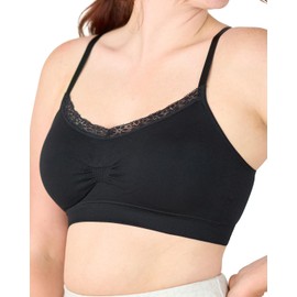 Lace V-Neck Bra for Women,Black,One Size