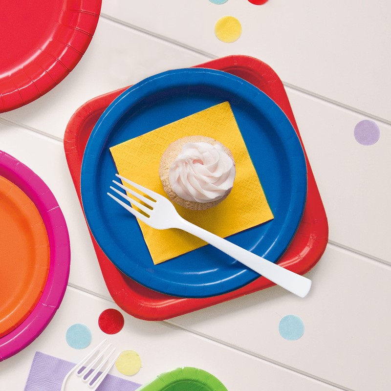 Unique Square Eco Friendly Paper Plates - 23cm - Red