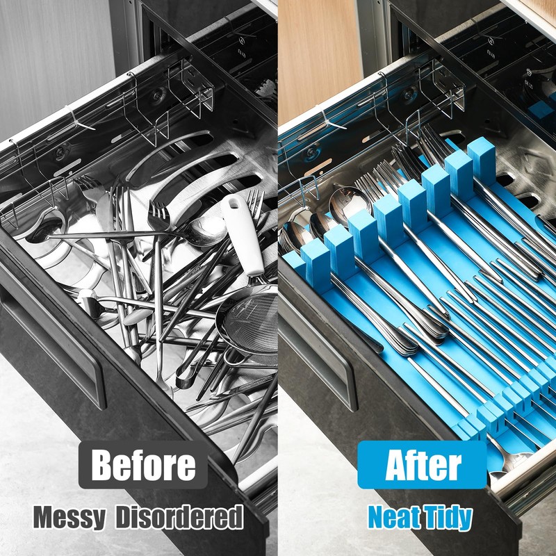 Teenyyou Zippered Flatware Storage Drawer Liner Silverware Storage Bag Tarnish