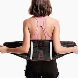 Wizmax Core Lumbar Support Belt with 5 Stays and Double Strap Adjustable Compression M Size