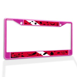 Fastasticdeals Metal Insert License Plate Frame Scuba Diving Weatherproof Car Accessories Hot Pink 2 Holes Solid Insert
