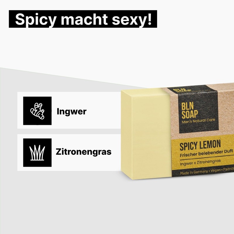 BLN SOAP Spicy Lemon - Lemongrass & Ginger Men's Soap: