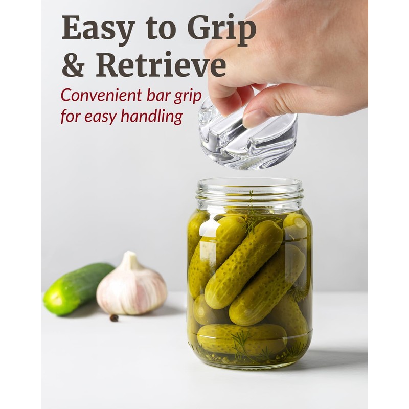 Elementi Mason Jar Fermentation Kit - Set of 4 Glass