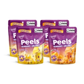 Huer - Peels - Trial Pack of 4, Banana and Mango Flavoured Peelable Soft & Chewy Gummy Candies - 65g Bags