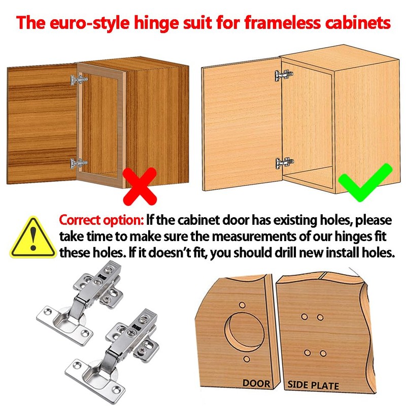 Luokim 4 Pack 2 Pairs Soft Close Full Overlay Cabinet