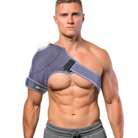 SENTEQ Shoulder Support for Men Women, Adjustable Shoulder Brace for Torn Rotator Cuff, Tendonitis, Dislocation, AC Joint, Bursitis, Labrum Tear, Pain, Fits Right or Left Shoulder
