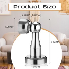 Shimeyao 8 Pack Magnetic Door Stop Floor Mounted Door Stopper Magnetic Catch Wall Mounted with Catch Holder with Screws for Hold Open Wall Protector(Black and Silver)