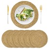 Set of 6, Round Woven Placemats, Natural Braided Straw Table