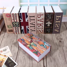 Safe Storage Box, Book Safe with Key Lock Safe Box Bookshelf Safe for Keys and Combination Lock (Butterfly)