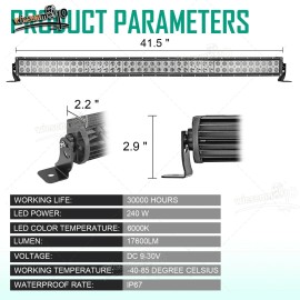WSAYS Fit 15+ Jeep Renegade BU Trailhawk Roof Rail 42" Curved LED Light Bar Mount Kit