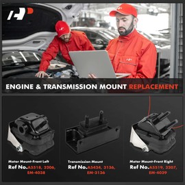 A-Premium Engine Motor Mount and Transmission Mount Kit Compatible with Ford F-150 F150 2005-2008 & Lincoln Mark LT 2006-2008, 4.6L 5.4L, 4WD, Set of 3