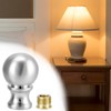 QWORK 4 Pack Dual-Thread Ball Lamp Finials, Silver Lamp Shade