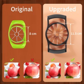 Newness Apple Cutter Slicer, 12-Slice [Large Size] Durable Heavy Duty Apple Corer, Greatly Quicken Slicing Apple Divider, Wedger, Fruits & Vegetables Slicer for Apple, Pear and More, Black