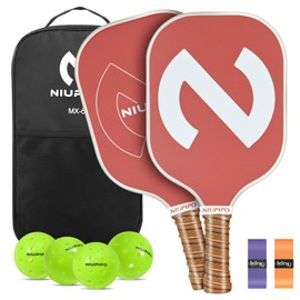 Niupipo Pickleball Paddles, USAPA Approved Carbon Fiber Pickleball Paddle Set of 2 with Textured Surface and Enlarged Sweet Spot, Complete Pickleball Racket Set for Beginners/Intermediate Players