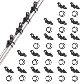 Booms Fishing 20 Sets Hook Keeper for Fishing Rod, HK1S Fishing Bait Holder with 2 Sizes Rubber Rings
