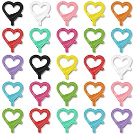 NILLOS Multicolor Lobster Claw Clasps, 30 PCS Love Lobster Buckle for Backpack Charms, Handmade,Keychain (2.2x2.6 cm/ 0.86x1.02 in)