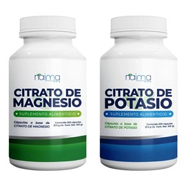 Citrato Magnesio  Potasio Naima Kit 2 Frascos 200 Caps