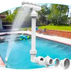 Waterfall Pool for Above Ground and Built-in Pools, Adjustable Pool Waterfall with 5 Nozzles, Pool Accessories, Fun Waterfall Pond, Outdoor Pool Accessories for Relaxation and Cooling