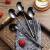Steel Black Soup Spoon, Long Handled Great Circle Spoons,Korean Long