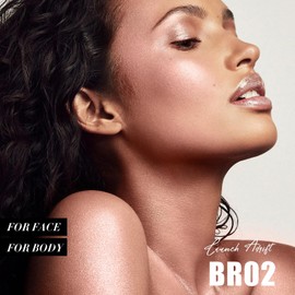 FOCALLURE Shimmer Face Highlighter Makeup Powder, Gel to Powder Glow Finish, Leaving a Lightweight & Healthy Radiance, Long Lasting Luminous Face Body Highlighter Makeup,BR02 Launch Adrift