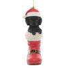 Holiday Ornaments Poodle in Santa Boot Polyresin Pet Parade D3449po