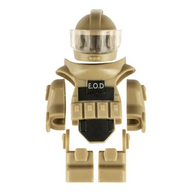 MaozyHomie Toy Soldiers Figures Earthy Yellow Bomb Disposal Suit Armor E.O.D Suit Toys Military Equipment Custom Minifigure Compatible with Major Brand, 3 Years Old and up
